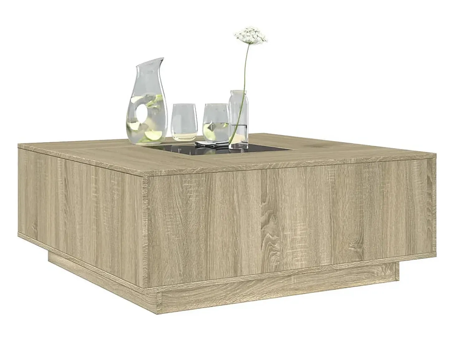 Mesa de centro con Infinity LED roble Sonoma 100x100x40 cm