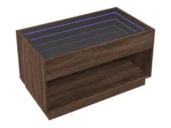 Mesa de centro con Infinity LED marrón roble 90x50x50 cm