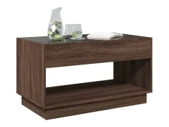 Mesa de centro con Infinity LED marrón roble 90x50x50 cm