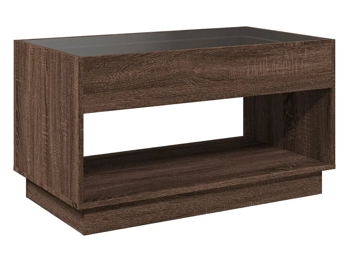 Mesa de centro con Infinity LED marrón roble 90x50x50 cm