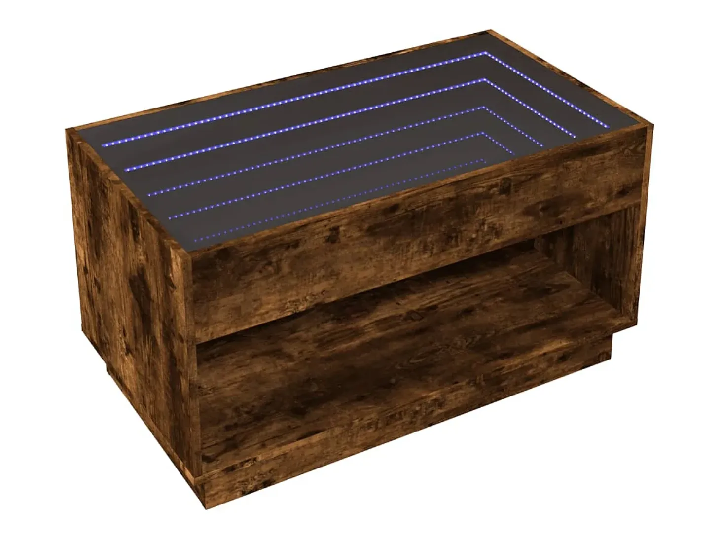 Mesa de centro con Infinity LED roble ahumado 90x50x50 cm