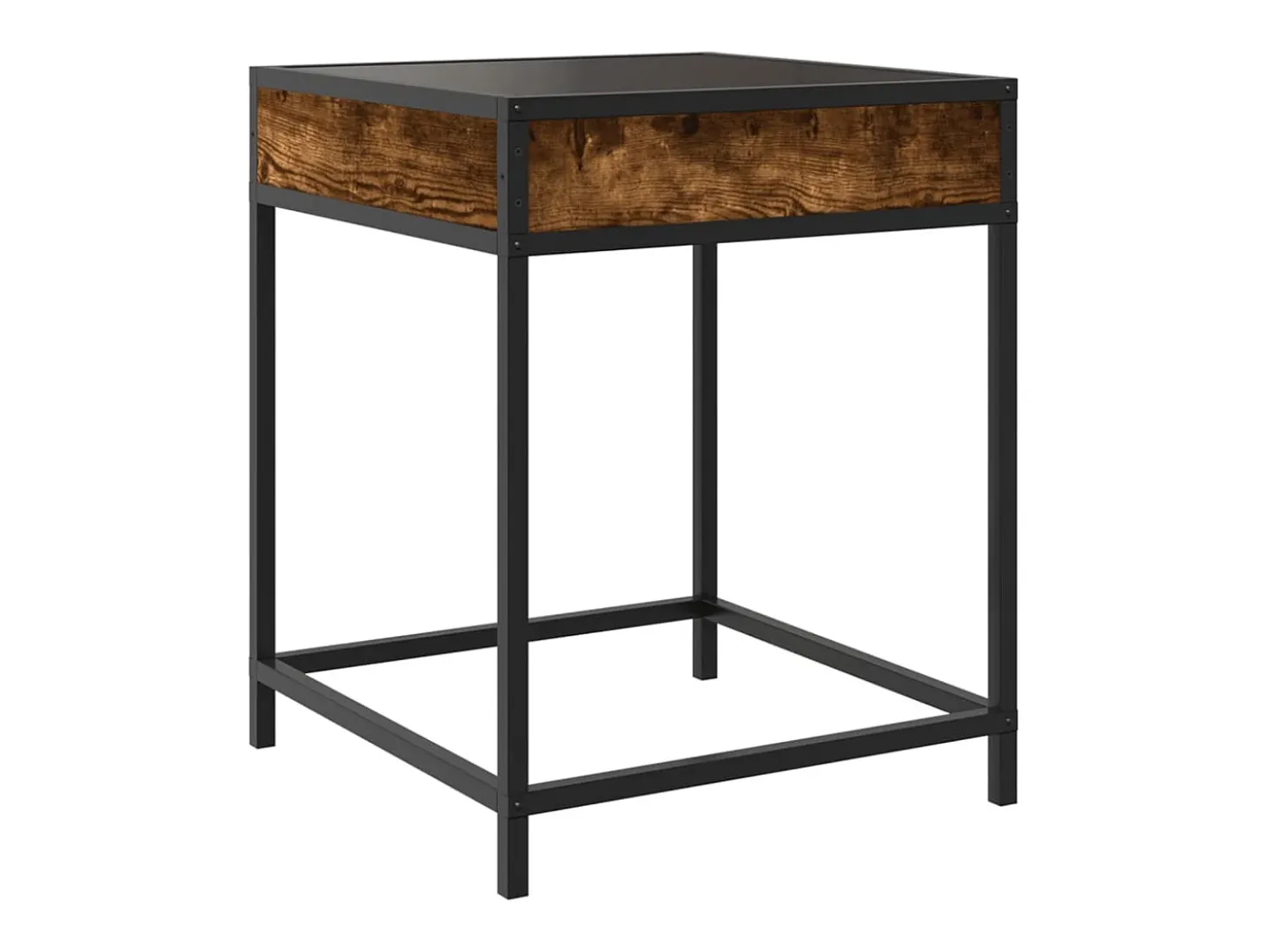 Mesa de centro con Infinity LED roble ahumado 40x40x51 cm