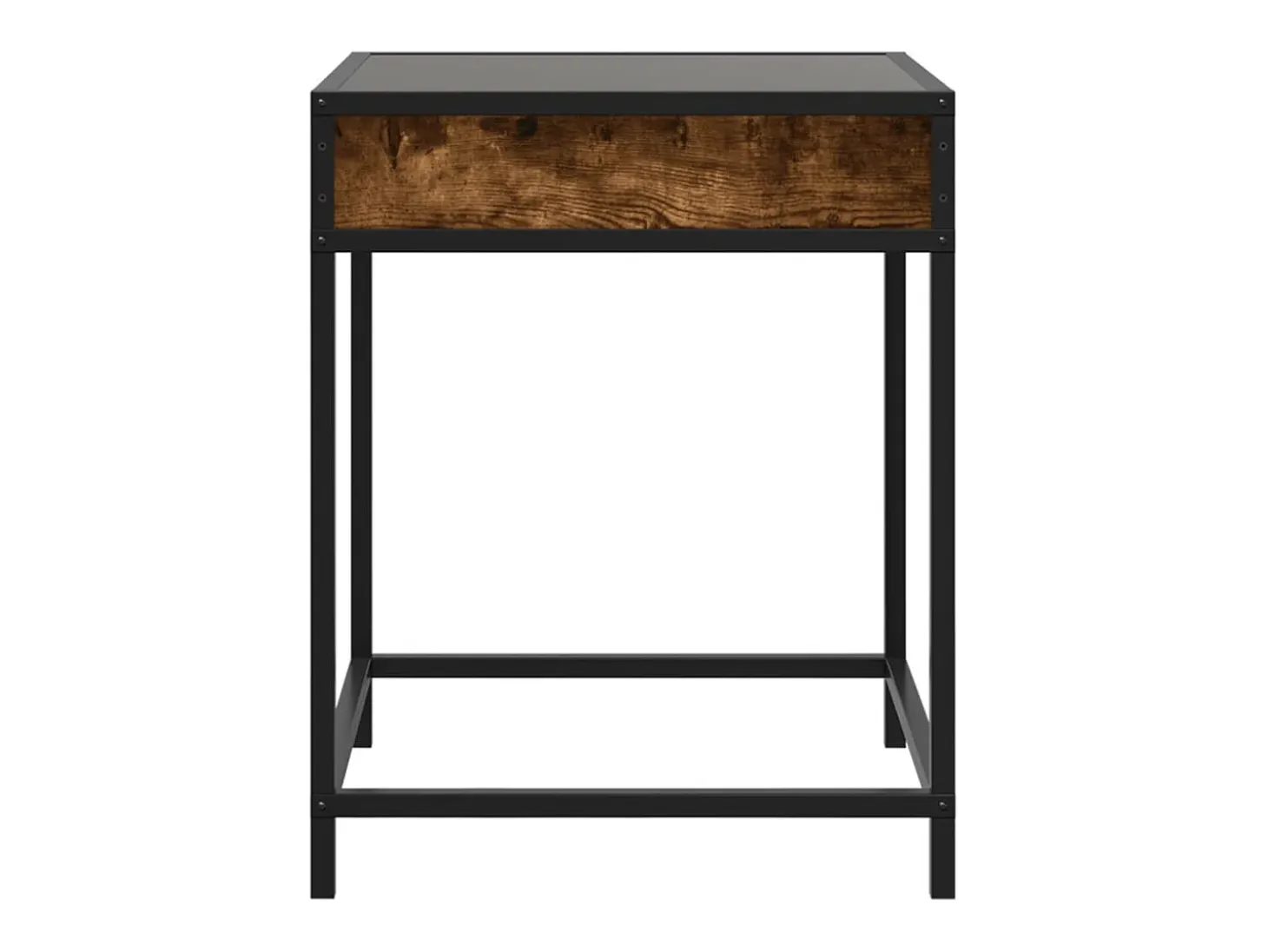 Mesa de centro con Infinity LED roble ahumado 40x40x51 cm