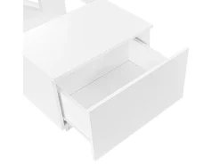 Mesa de centro con LED - 2 cajones y 1 compartimento abierto - Blanco