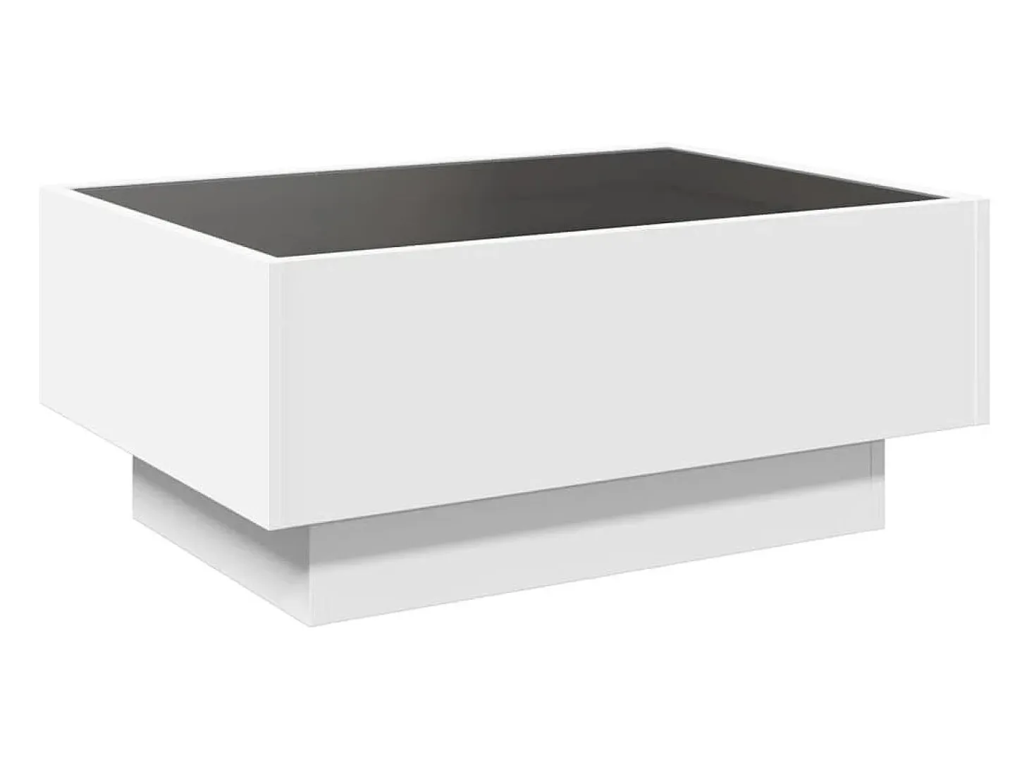 Mesa de centro con LED madera de ingeniería blanca 70x50x30 cm