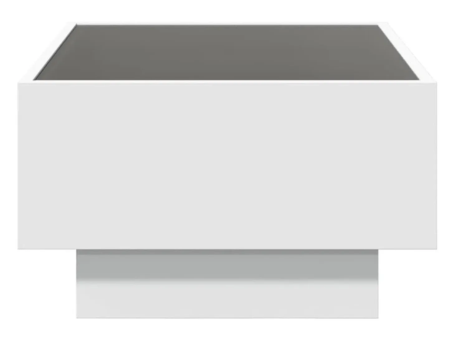 Mesa de centro con LED madera de ingeniería blanca 70x50x30 cm