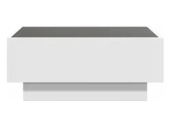 Mesa de centro con LED madera de ingeniería blanca 70x50x30 cm