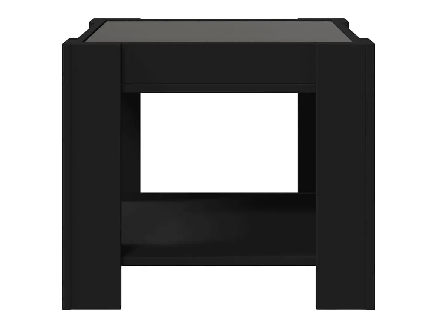 Mesa de centro con LED madera de ingeniería negro 53x53x45 cm