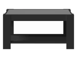 Mesa de centro con LED madera de ingeniería negro 93x53x45 cm