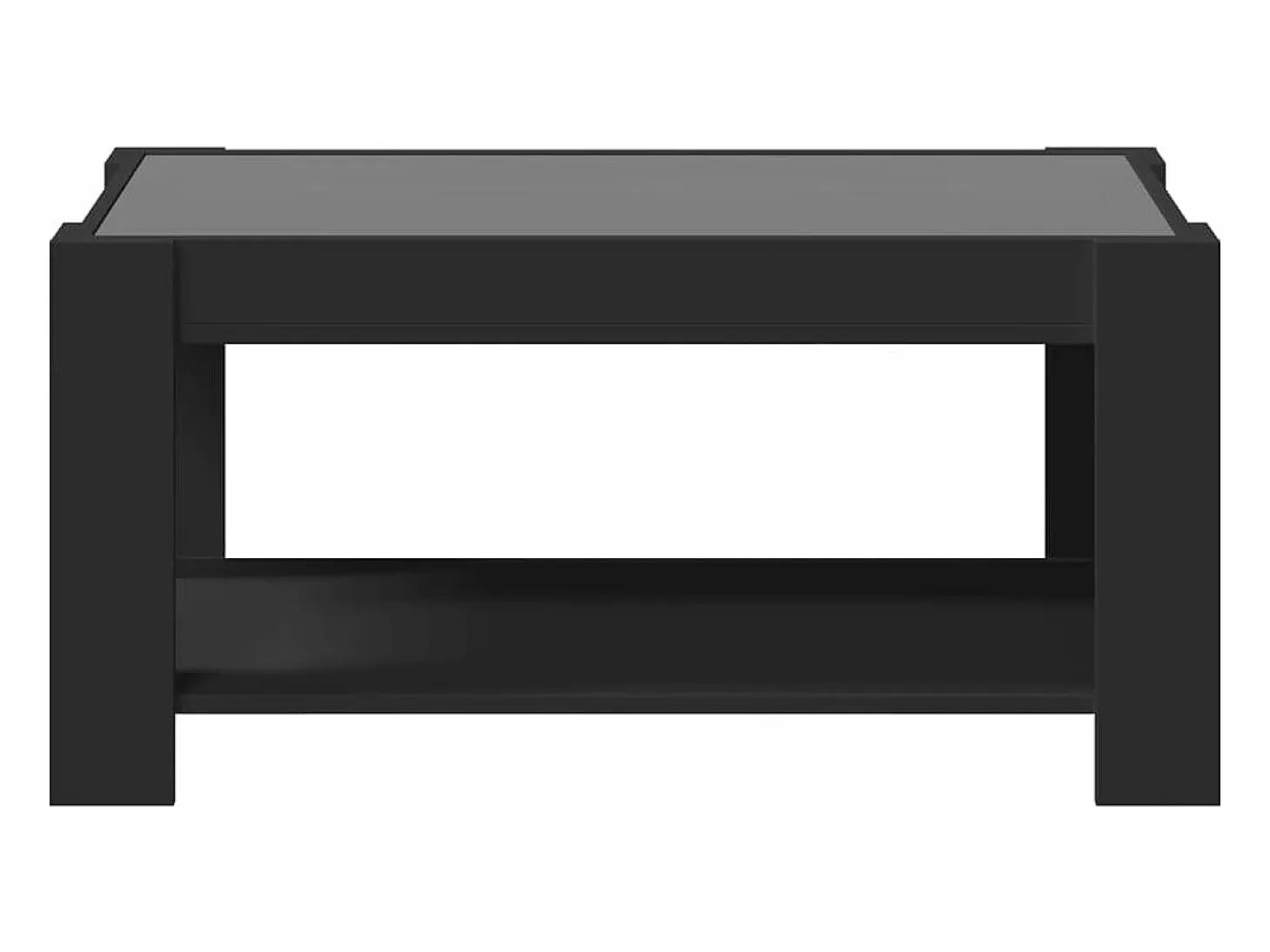 Mesa de centro con LED madera de ingeniería negro 93x53x45 cm
