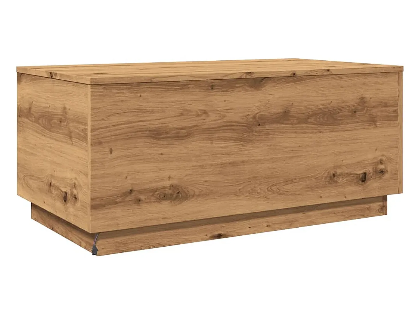 Mesa de centro con luces LED roble artisan 90x50x40 cm