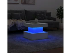 Mesa de centro con luces LED blanco 50x50x40 cm
