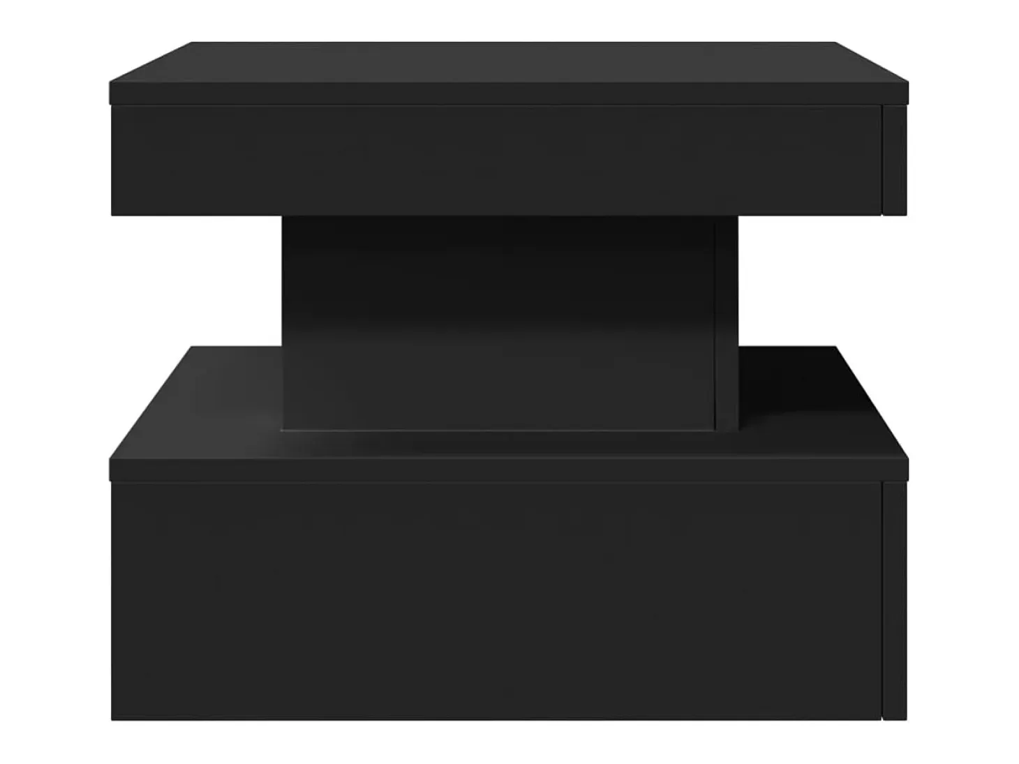 Mesa de centro con luces LED negro 50x50x40 cm