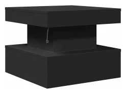 Mesa de centro con luces LED negro 50x50x40 cm