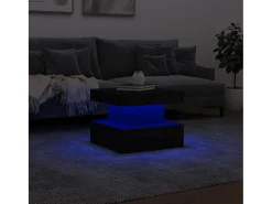 Mesa de centro con luces LED negro 50x50x40 cm