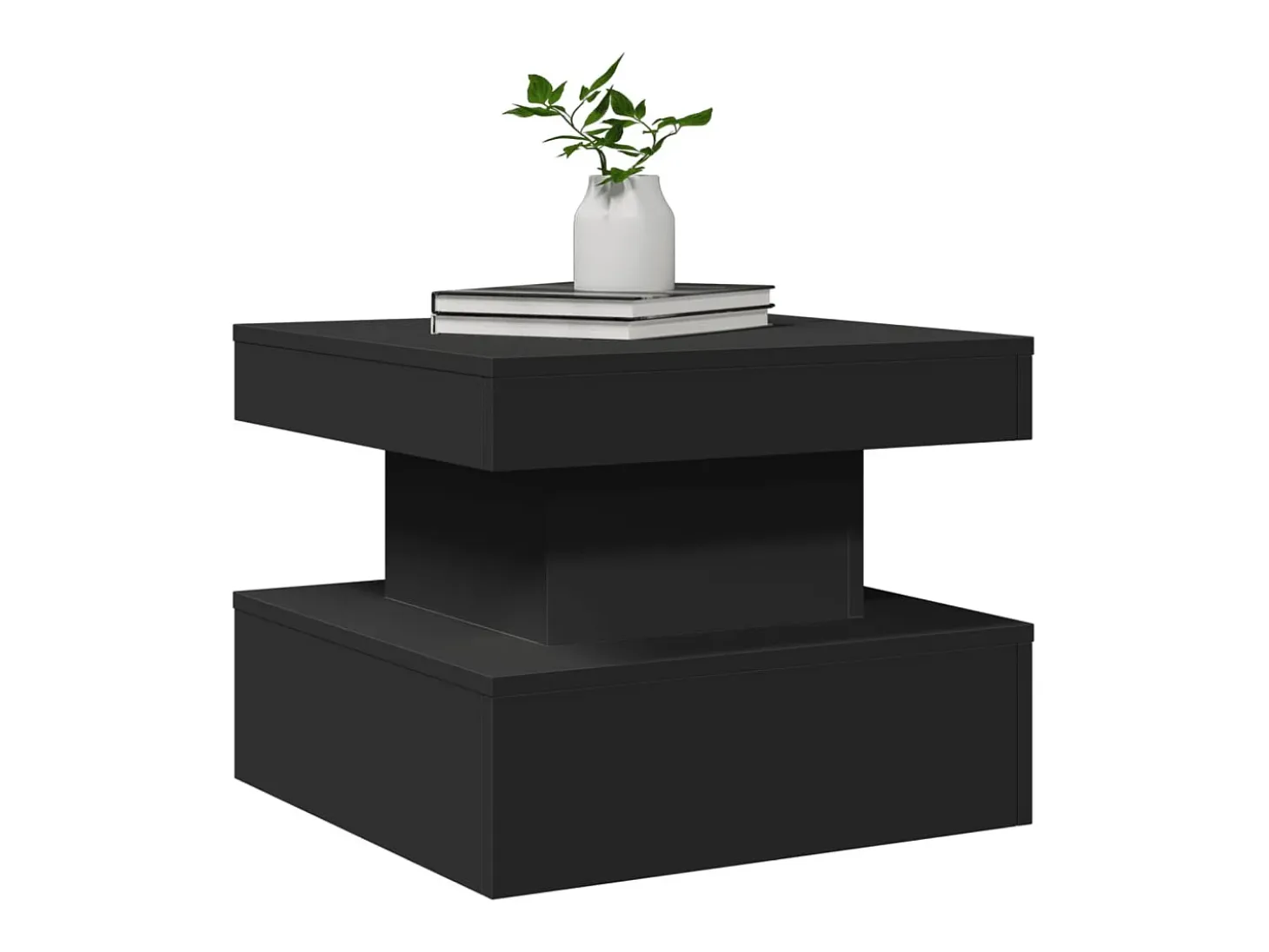 Mesa de centro con luces LED negro 50x50x40 cm