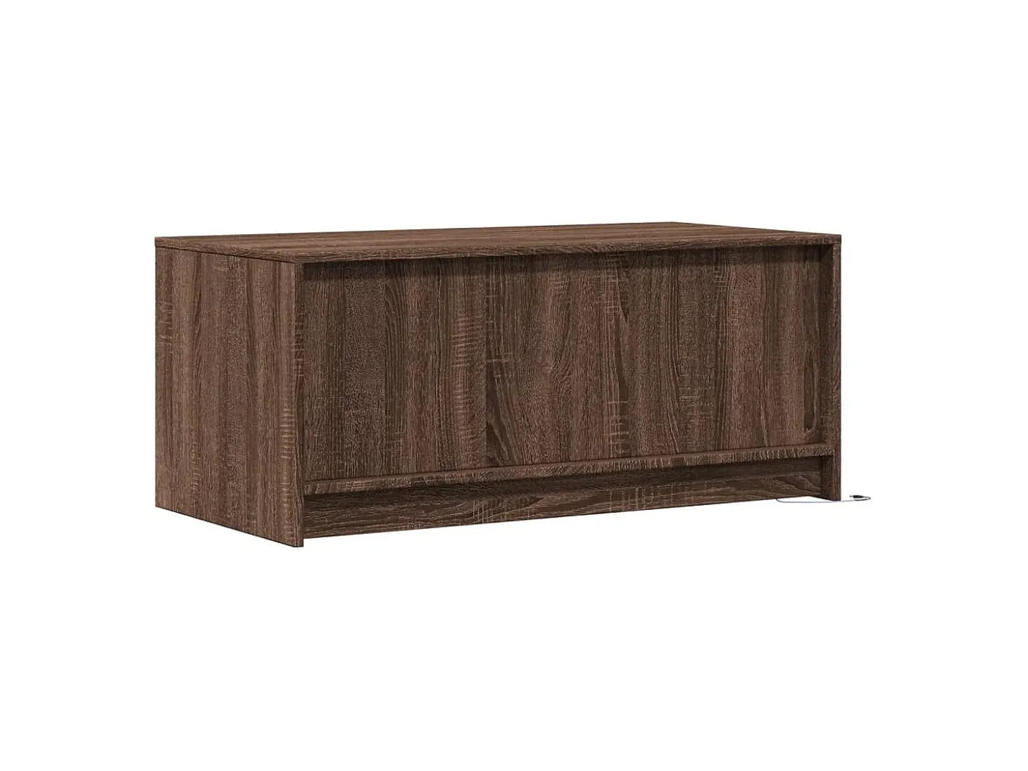 Mesa de centro con luces LED madera de ingeniería marrón roble
