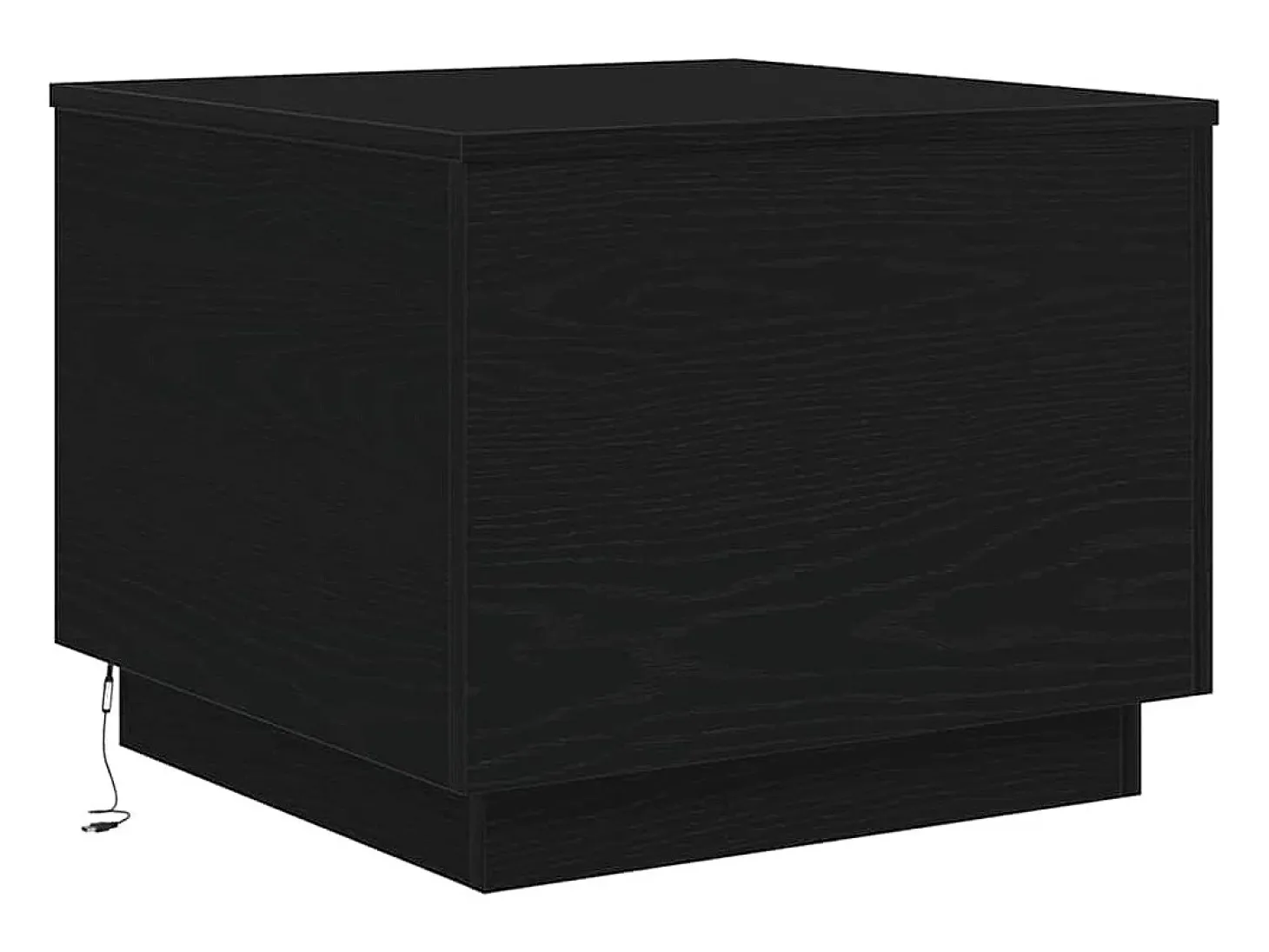 Mesa de centro con luces LED roble negro 50x50x40 cm