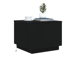 Mesa de centro con luces LED roble negro 50x50x40 cm