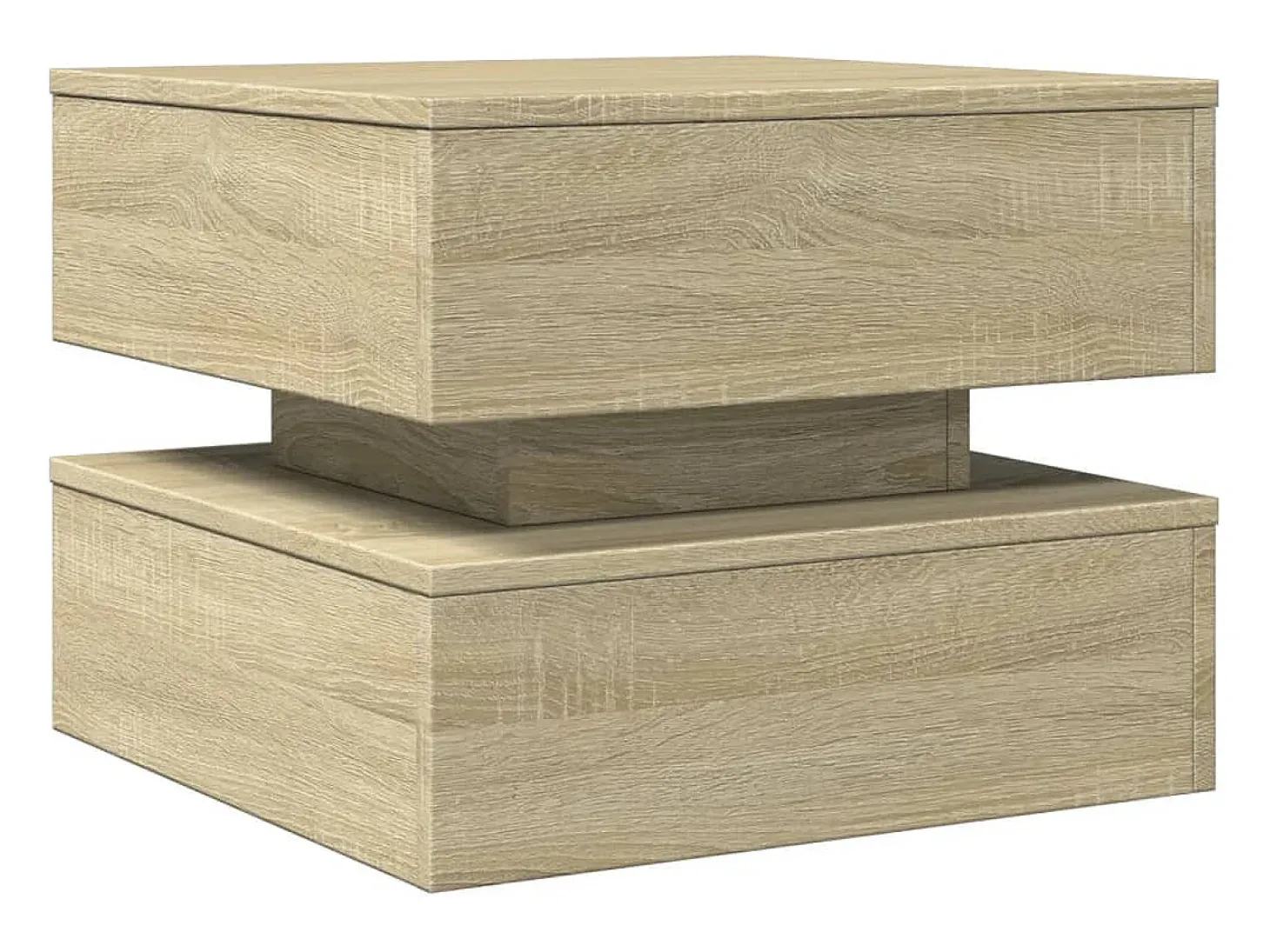 Mesa de centro con luces LED roble Sonoma 50x50x40 cm