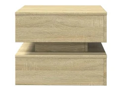 Mesa de centro con luces LED roble Sonoma 50x50x40 cm