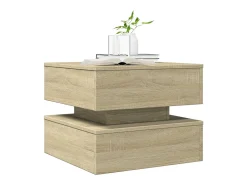 Mesa de centro con luces LED roble Sonoma 50x50x40 cm