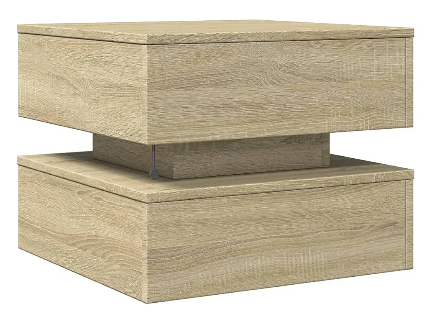 Mesa de centro con luces LED roble Sonoma 50x50x40 cm