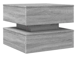 Mesa de centro con luces LED gris Sonoma 50x50x40 cm