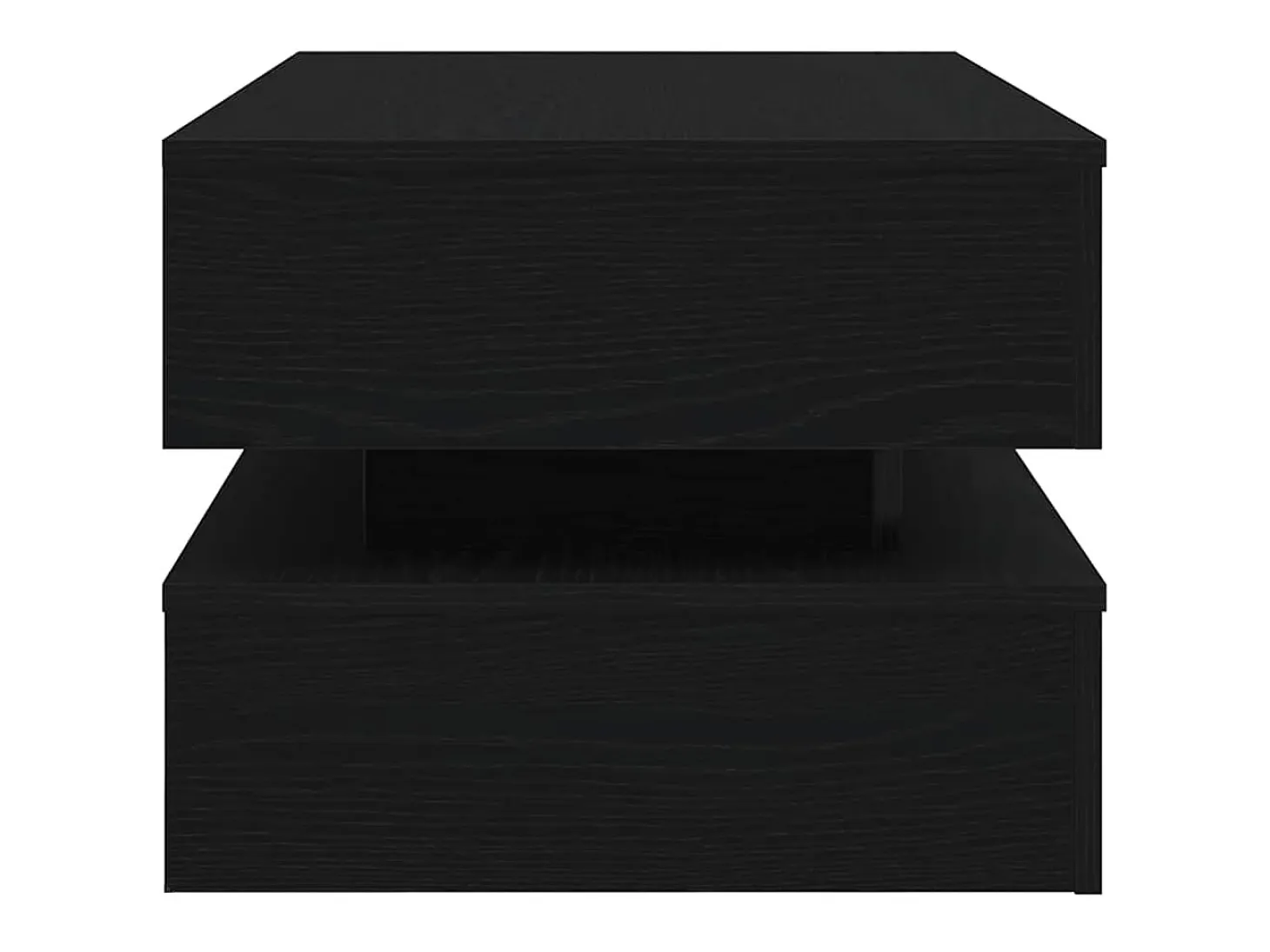 Mesa de centro con luces LED roble negro 90x50x40 cm