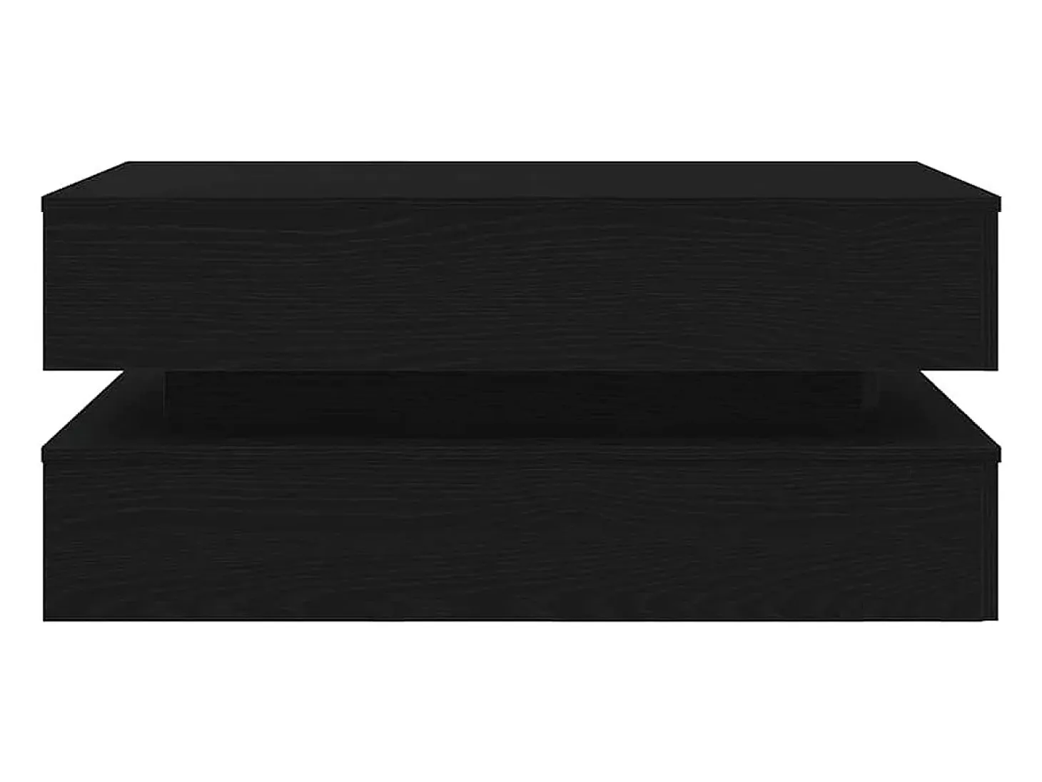 Mesa de centro con luces LED roble negro 90x50x40 cm