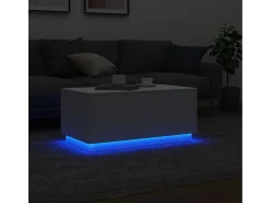Mesa de centro con luces LED blanco 90x50x40 cm