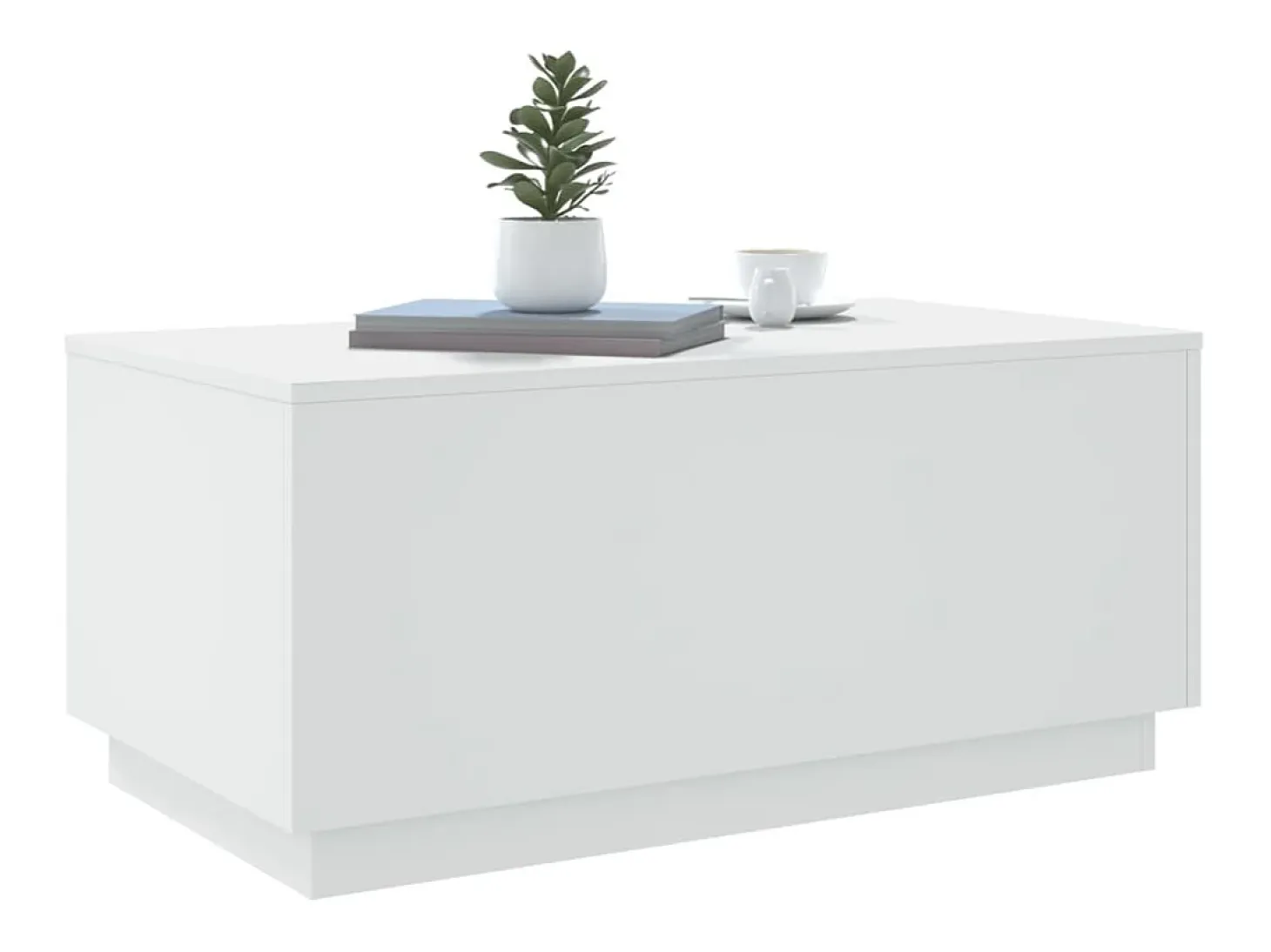Mesa de centro con luces LED blanco 90x50x40 cm