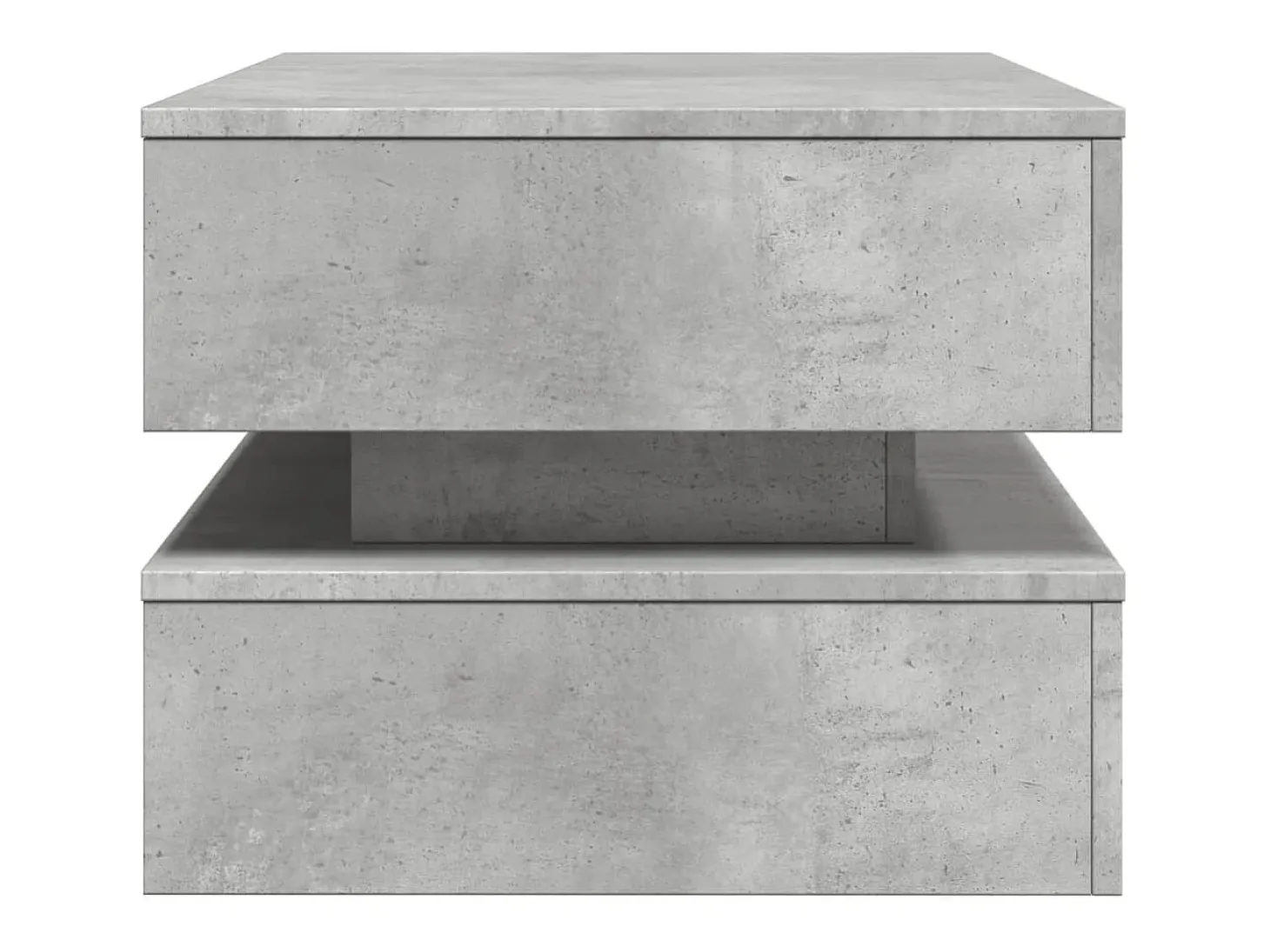 Mesa de centro con luces LED gris hormigón 90x50x40 cm