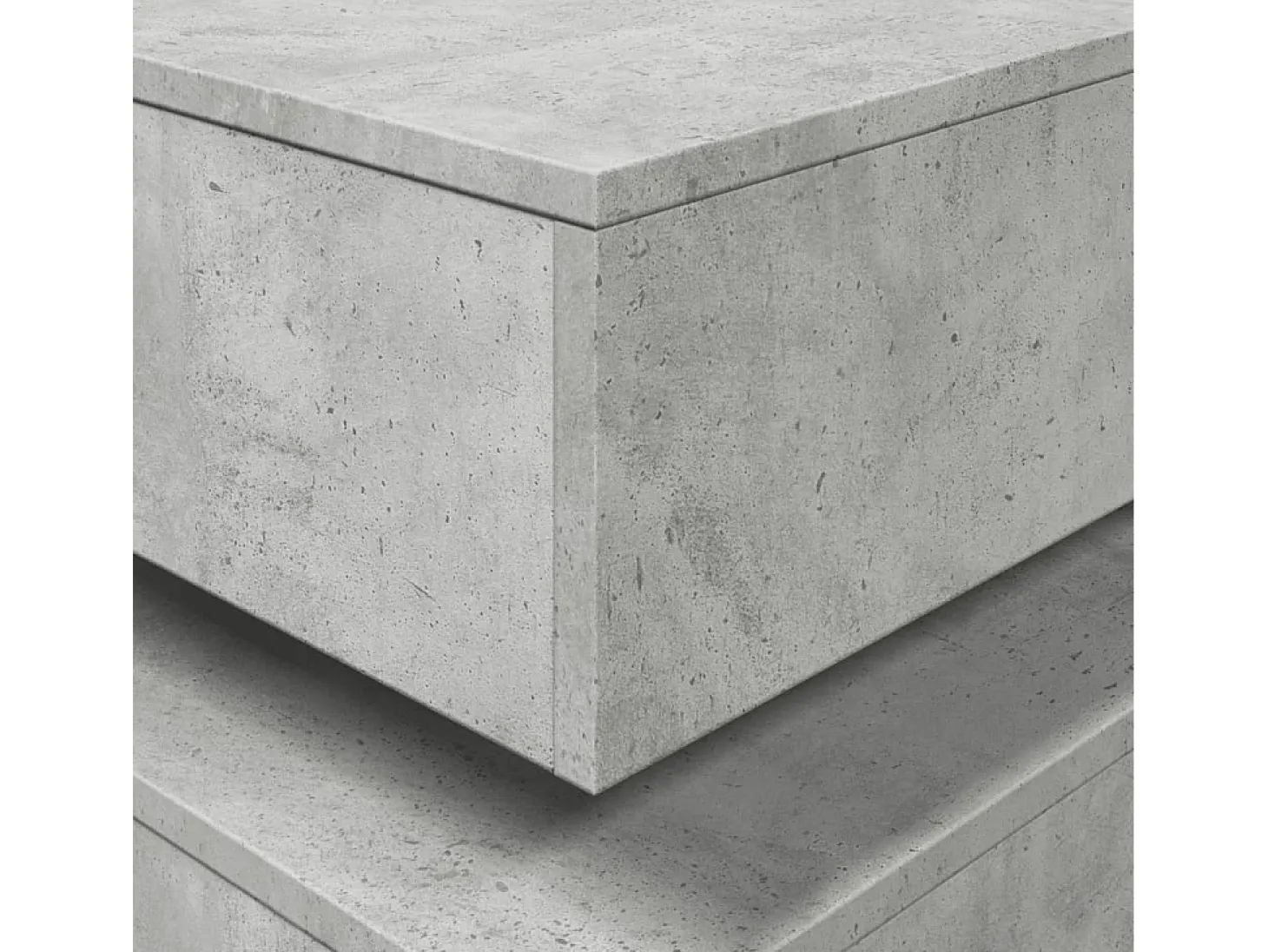 Mesa de centro con luces LED gris hormigón 90x50x40 cm