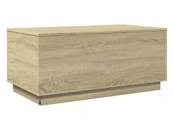 Mesa de centro con luces LED roble Sonoma 90x50x40 cm
