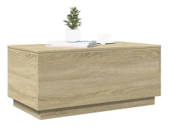 Mesa de centro con luces LED roble Sonoma 90x50x40 cm