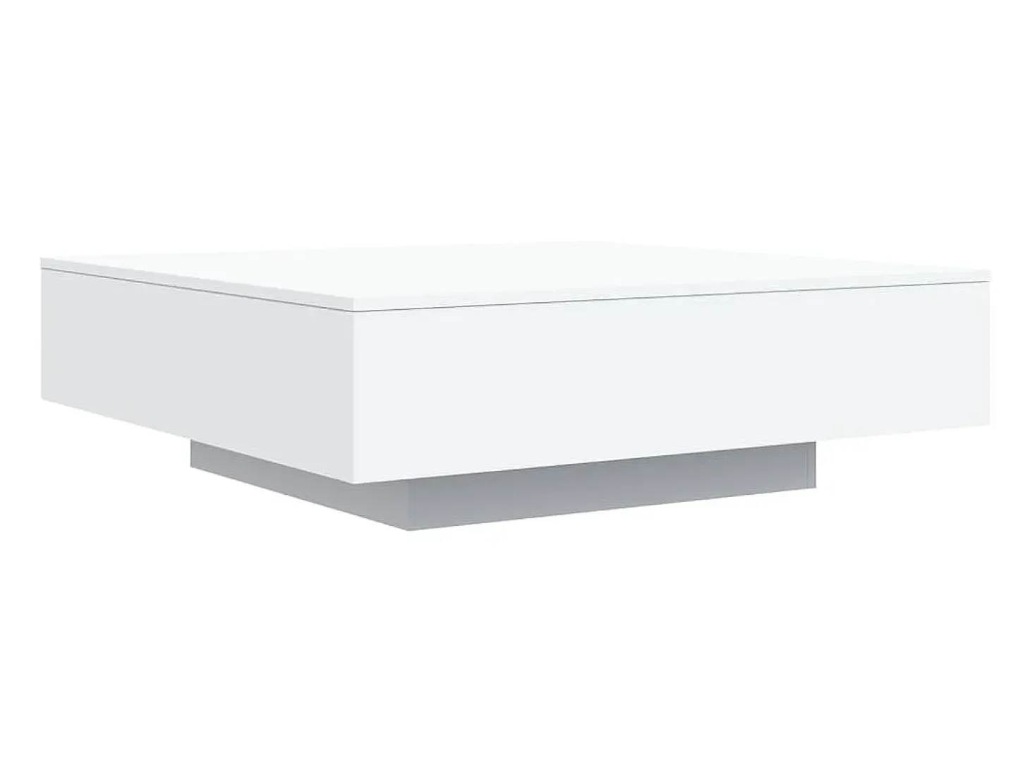 Mesa de centro con luces LED blanca 100x100x31 cm