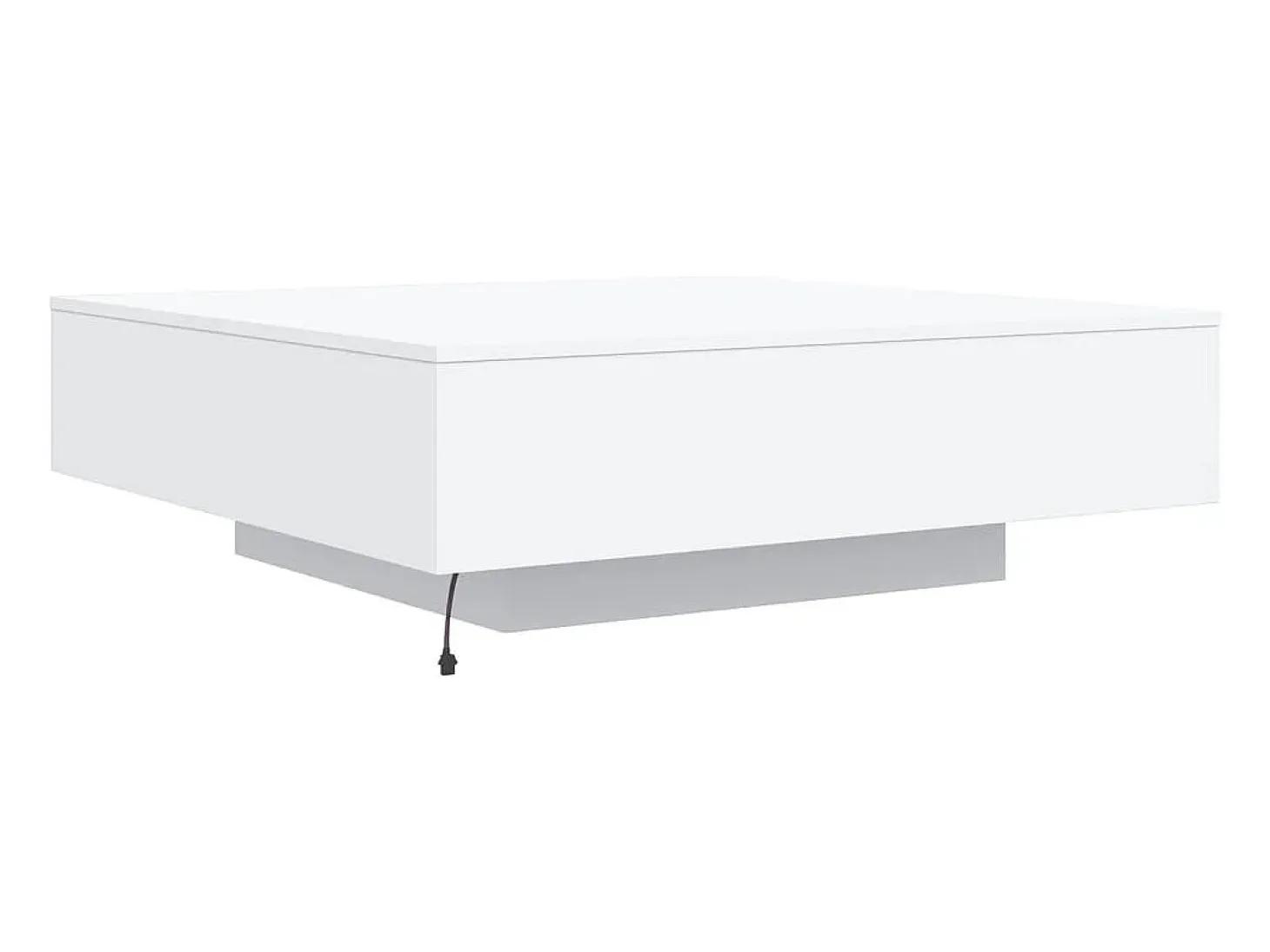 Mesa de centro con luces LED blanca 100x100x31 cm