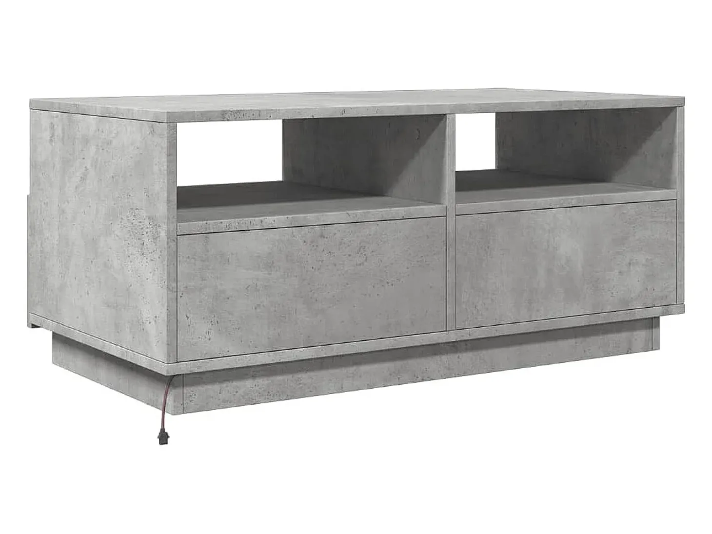 Mesa de centro con luces LED gris hormigón 90x49x40 cm