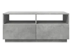 Mesa de centro con luces LED gris hormigón 90x49x40 cm