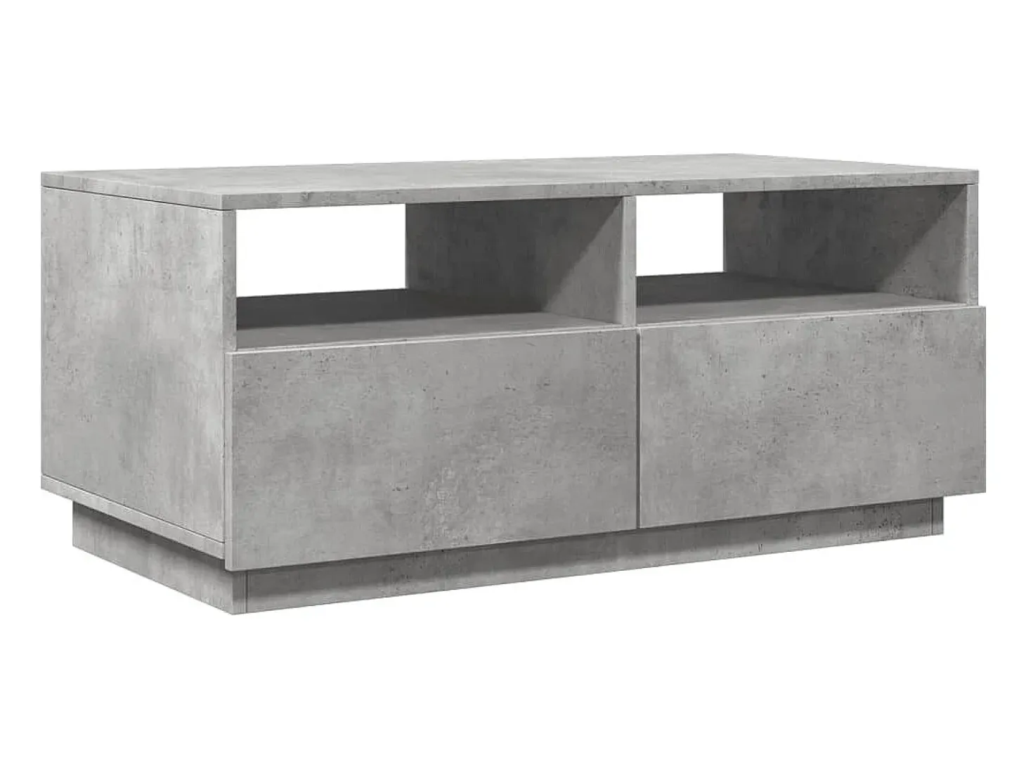 Mesa de centro con luces LED gris hormigón 90x49x40 cm