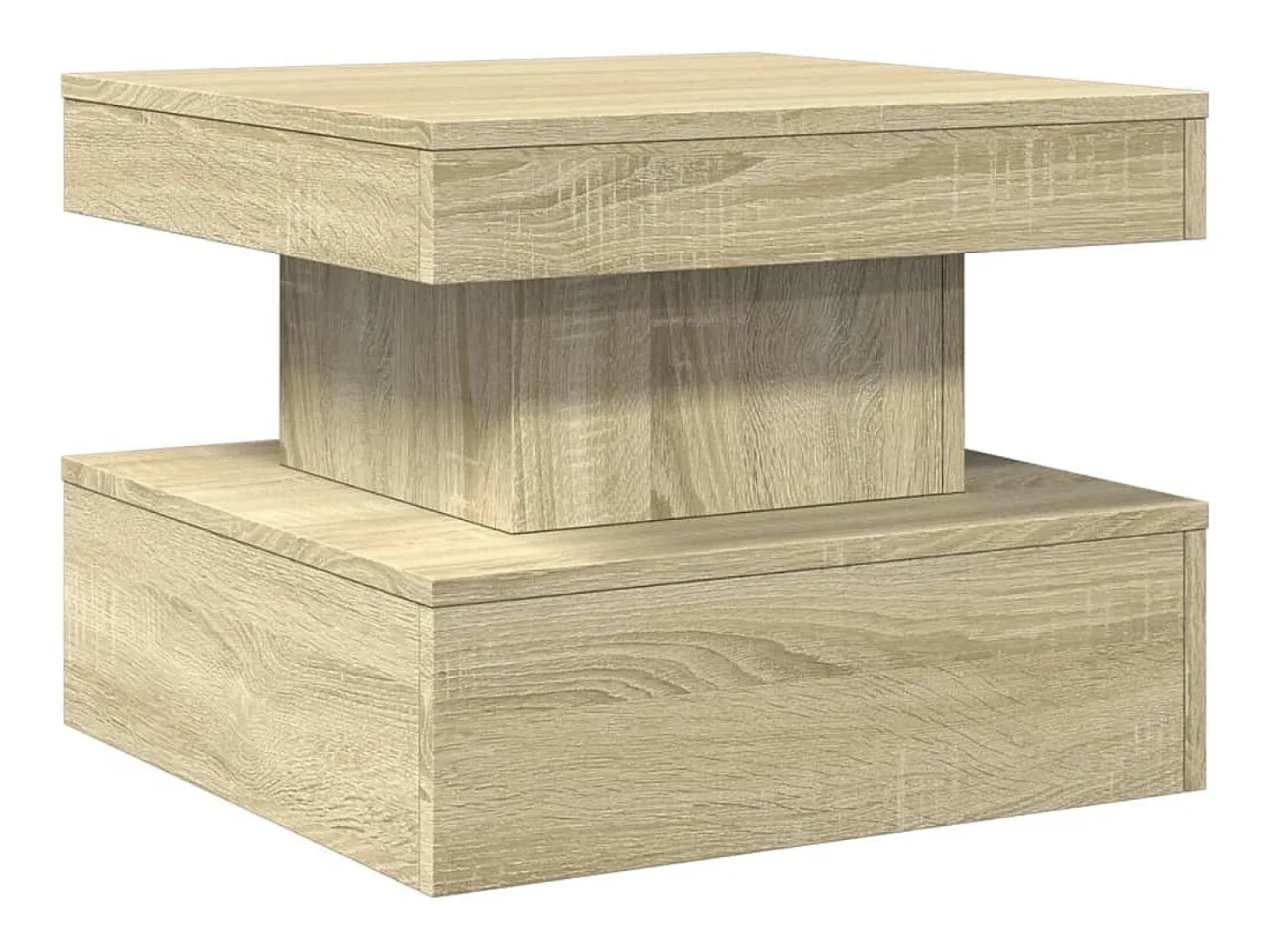 Mesa de centro con luces LED roble Sonoma 50x50x40 cm