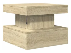 Mesa de centro con luces LED roble Sonoma 50x50x40 cm