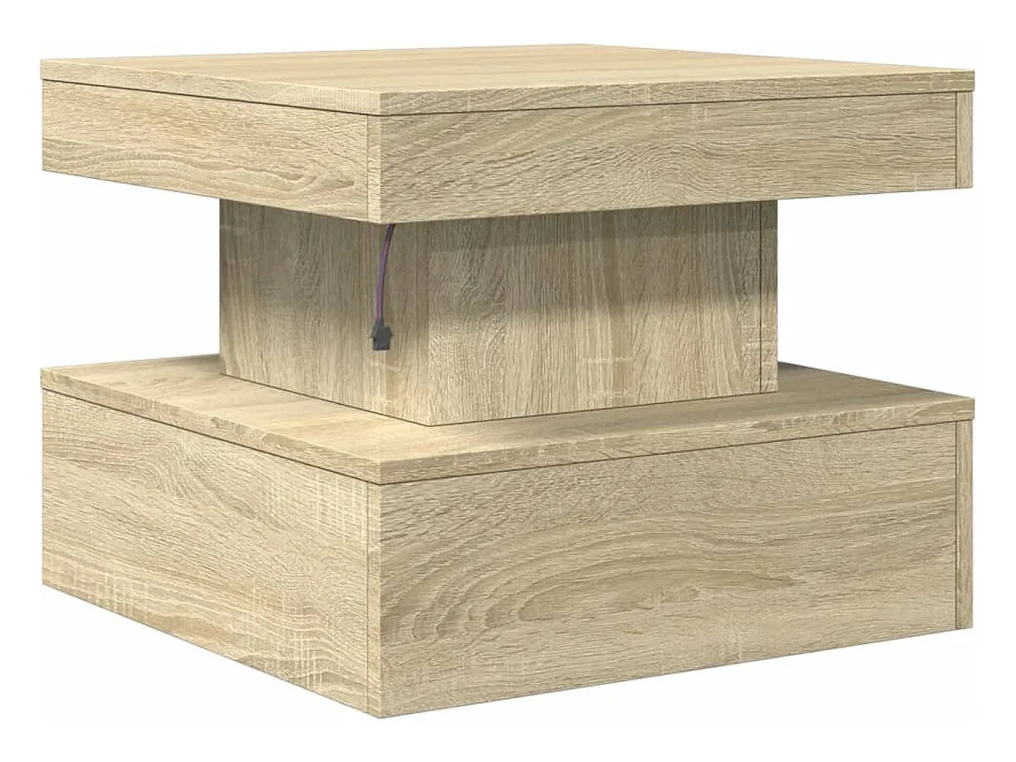 Mesa de centro con luces LED roble Sonoma 50x50x40 cm