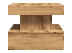 Mesa de centro con luces LED roble artisian 50x50x40 cm