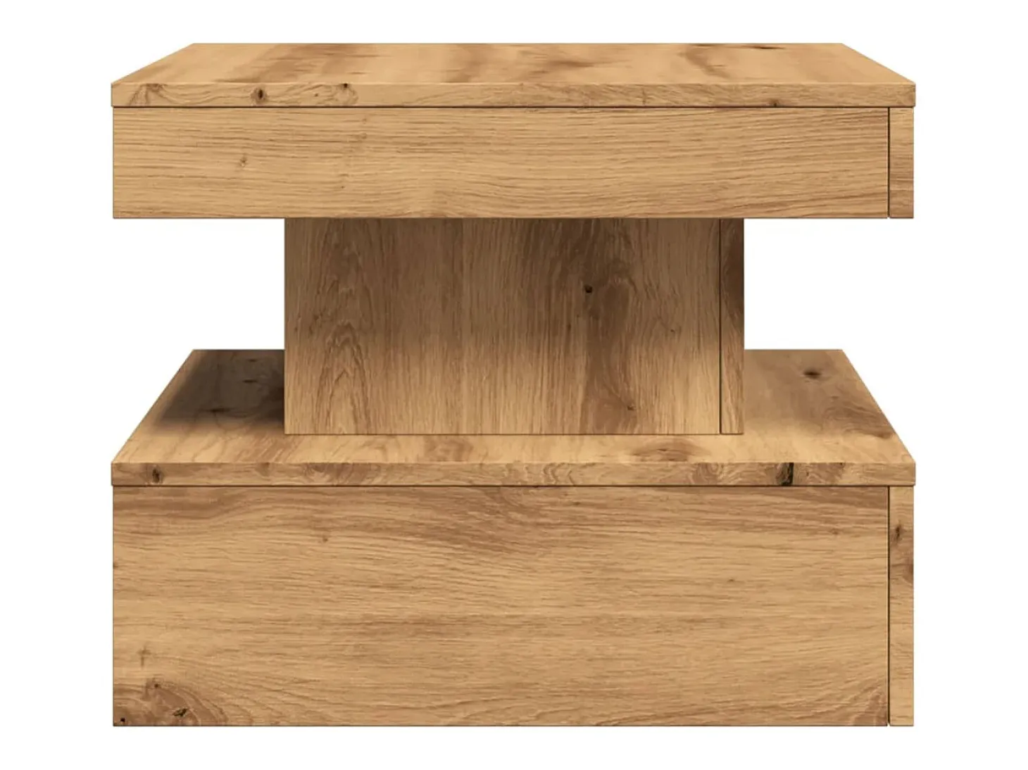 Mesa de centro con luces LED roble artisian 50x50x40 cm