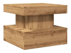 Mesa de centro con luces LED roble artisian 50x50x40 cm