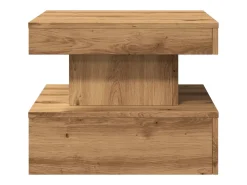 Mesa de centro con luces LED roble artisian 50x50x40 cm