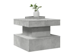 Mesa de centro con luces LED gris hormigón 50x50x40 cm