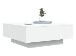 Mesa de centro con luces LED blanco 80x80x31 cm